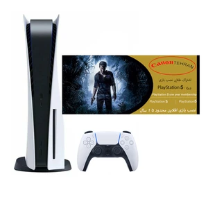مجموعه کنسول بازی سونی مدل PlayStation 5 ظرفیت 825 گیگابایت به همراه کارت طلایی نصب بازی و دسته اضافی