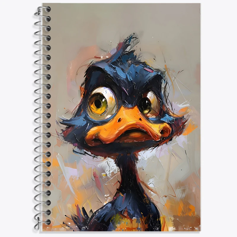 دفتر زبان 50 برگ خندالو مدل سه خط طرح اردک سیاه کد F6586