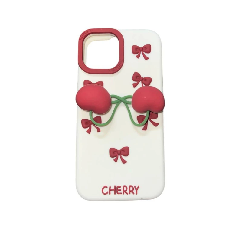 کاور مدل سیلیکونی طرح پاپیون و گیلاس  برجسته کد Cherry670 مناسب برای گوشی موبایل اپل Iphone 16 promax