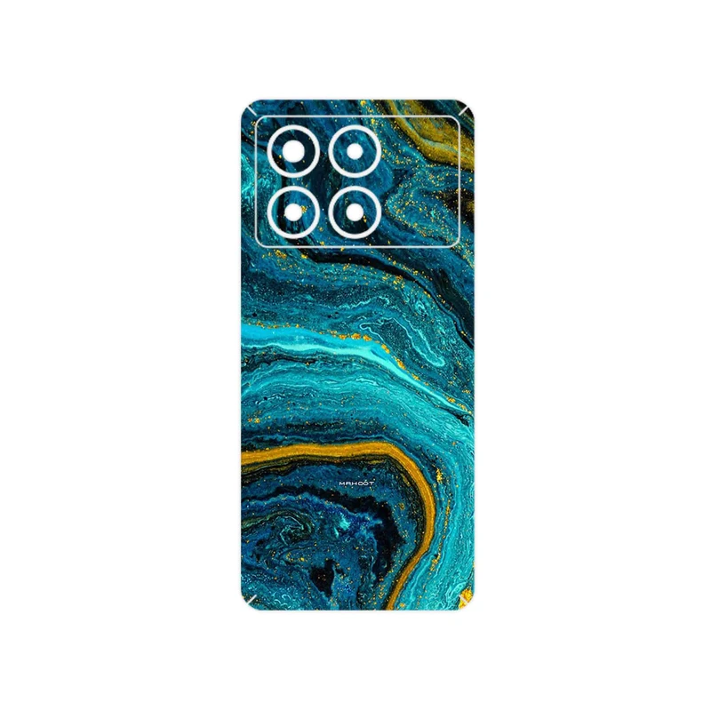 برچسب پوششی ماهوت مدل Turquoise marblewith golden streaks مناسب برای گوشی موبایل شیائومی Poco X6 Pro