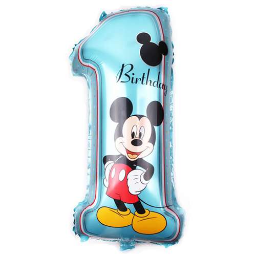 بادکنک فویلی لاکی بالونز مدل عدد 1 طرح میکی موس 