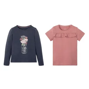 تی شرت آستین بلند دخترانه لوپیلو مدل پنبه 7909036 مجموعه دو عددی