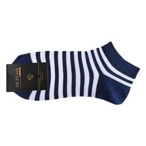 جوراب مدل مچی طرح راه راه رنگ سرمه ای