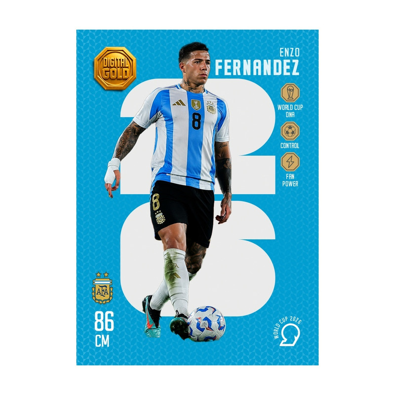 شمش طلای دیجیتال 18 عیار سوت مدل فرناندز ENZO FERNANDEZ طرح کارت فوتبالی جام جهانی 2026 کد SO10144026