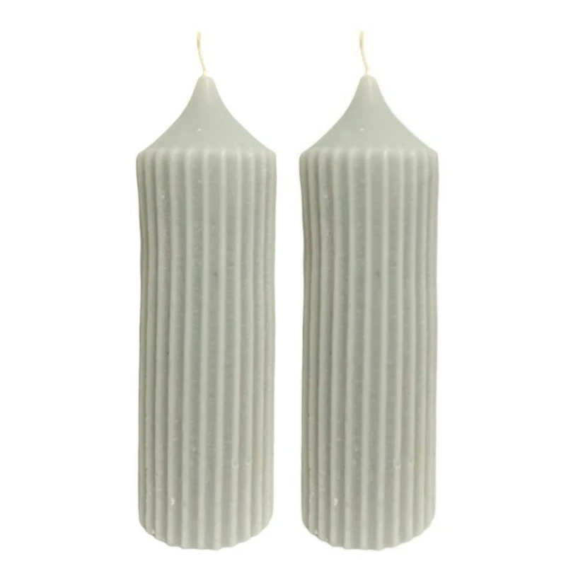 شمع مدل هفت پیکر  استوانه ای شیاردار بسته 2 عددی