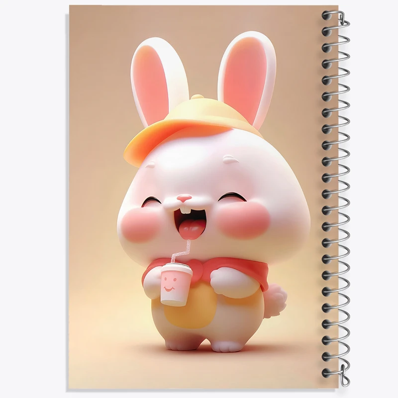 دفتر ژورنال نویسی 50 برگ خندالو مدل نقطه ای طرح خرگوش کیوت کد F5687