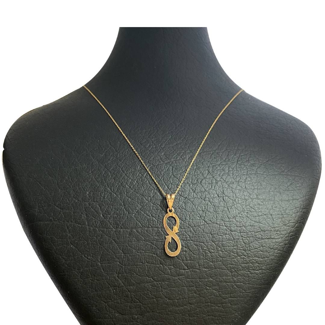 گردنبند طلا 18 عیار زنانه مدل بی نهایت - - 1