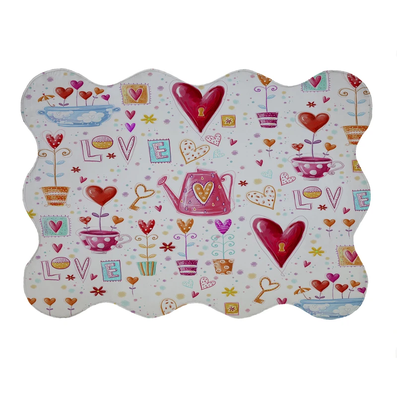 پادری مدل دالبر طرح قلب کد 6235 سایز 80x110 سانتی متر 