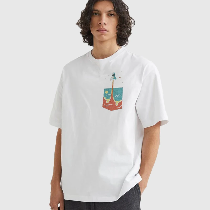 تی شرت آستین کوتاه مردانه مدل جیب شاتل فضایی mo459