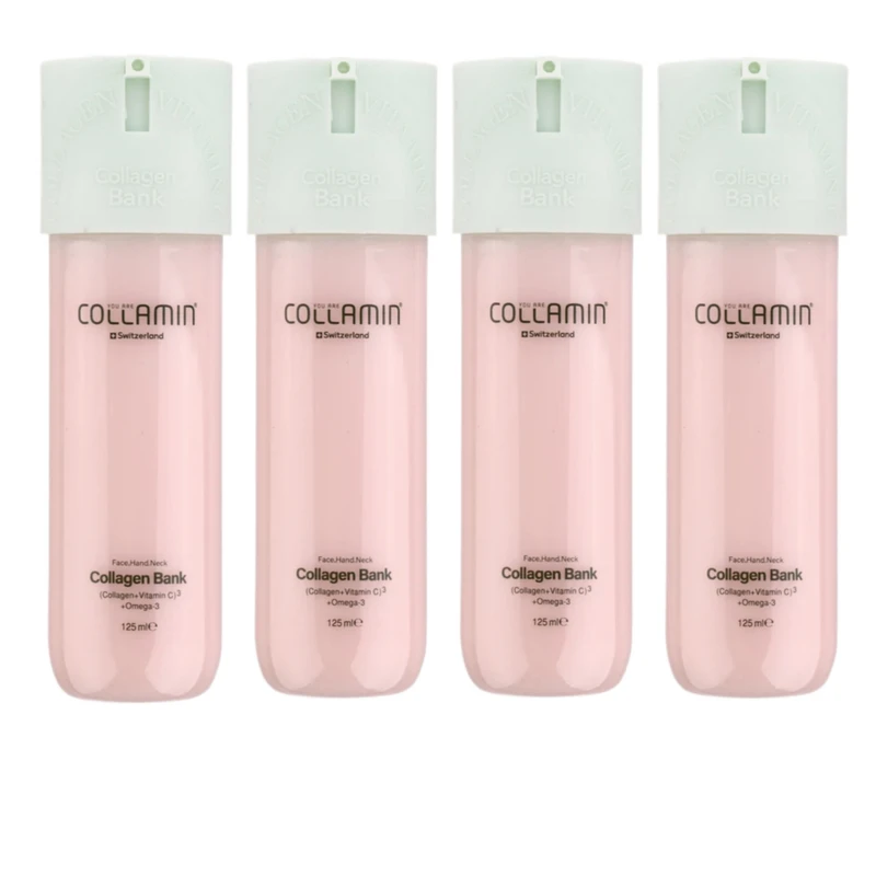 کرم مرطوب‌کننده دست، گردن، صورت کلامین مدل Collagen bank مناسب برای انواع پوست حجم 125 میلی‌لیتر مجموعه 4 عددی