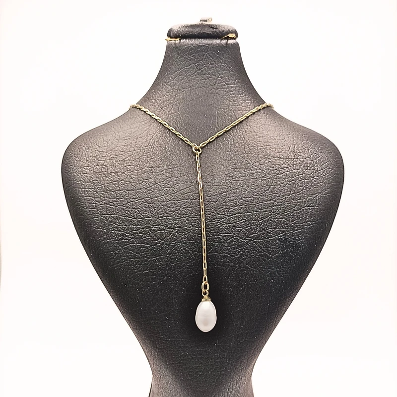 گردنبند زنانه مدل تک مروارید کد G0023