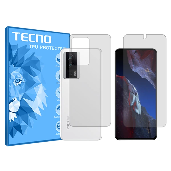 محافظ صفحه نمایش شفاف تکنو مدل HyGEL مناسب برای گوشی موبایل شیائومی Poco F5 Pro به همراه محافظ پشت گوشی