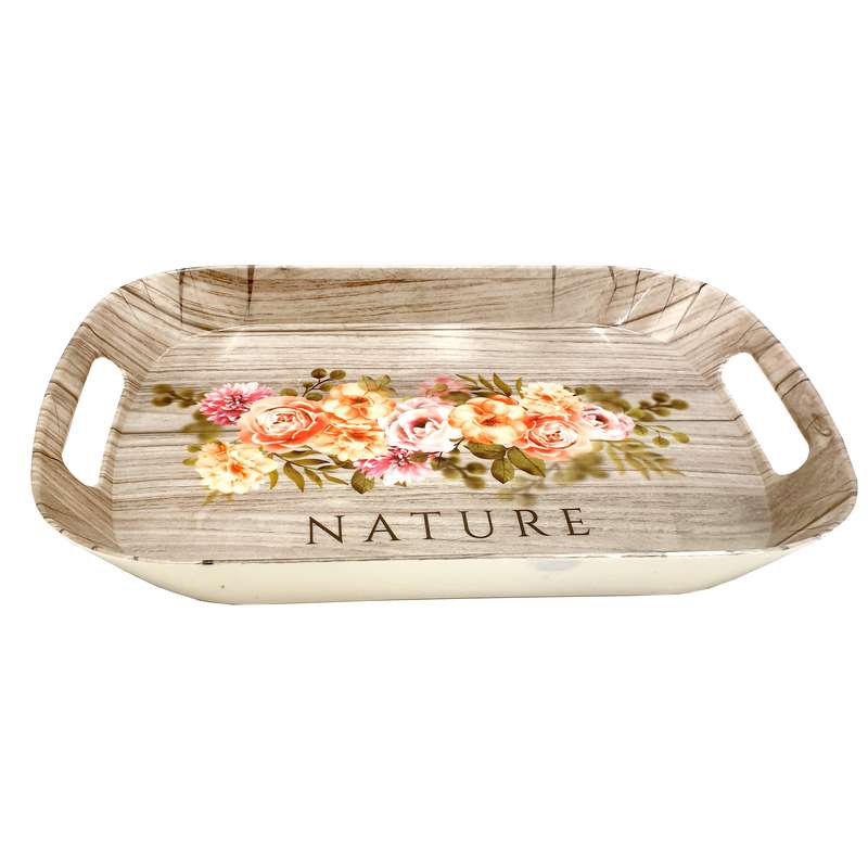 سینی مدل چوب و گل  کد 86-35x23