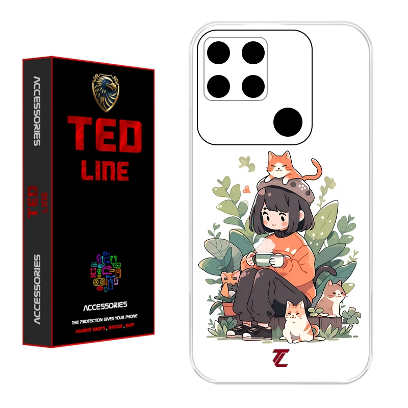 کاور تدلاین طرح گربه کد 1181 مناسب برای گوشی موبایل شیائومی Redmi 10A / 9C