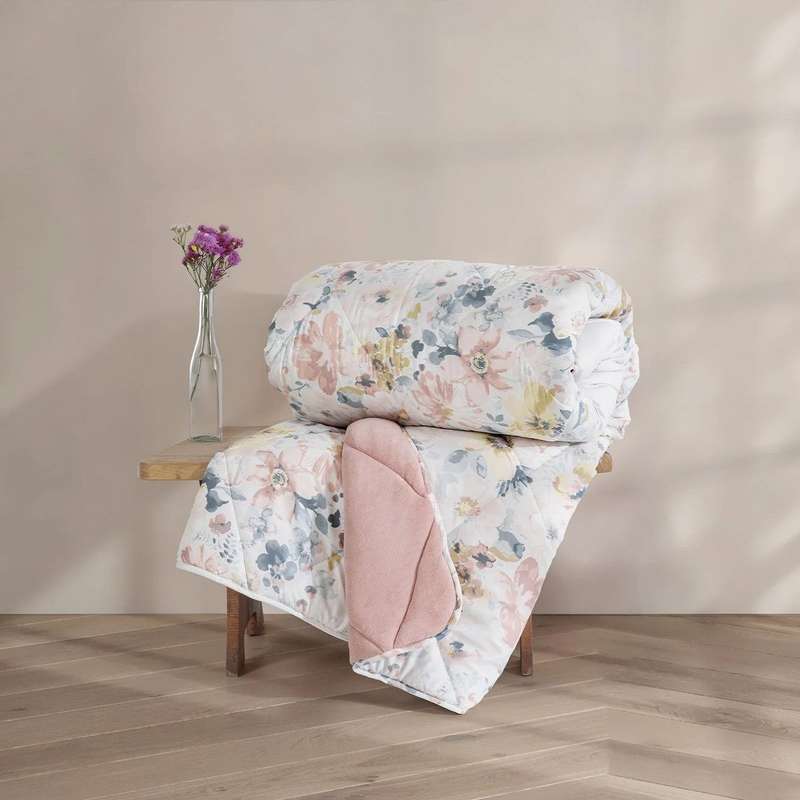 لحاف کاتن باکس مدل Velvet Yorgan Dalya Pudra C.K دونفره سایز 215*195 سانتی متر