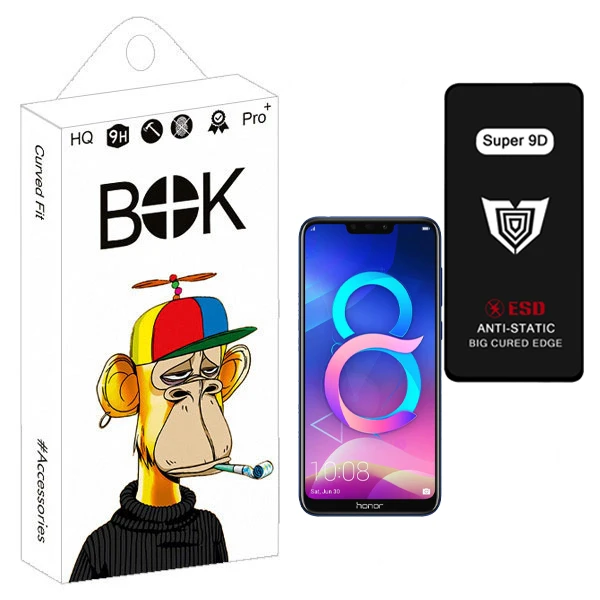 محافظ صفحه نمایش بوک مدل Super 9D Guard مناسب برای گوشی موبایل هوآوی 8c