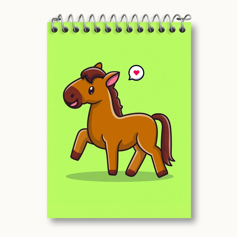 دفتر یادداشت 50 برگ خندالو مدل حیوانات بامزه اسب کد 29664