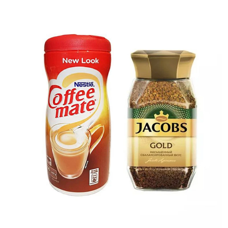 قهوه فوری گلد جاکوبز - 190 گرم و کافی میت نستله -400 گرم