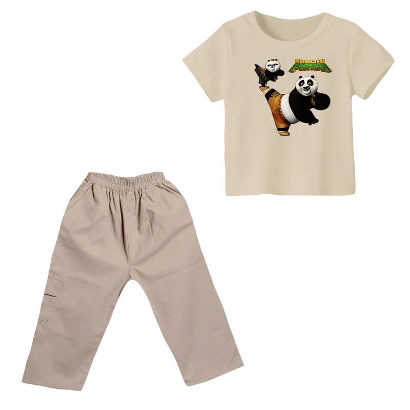 ست تی شرت و شلوارک پسرانه مدل پاندا کنگفوکار کد ۱