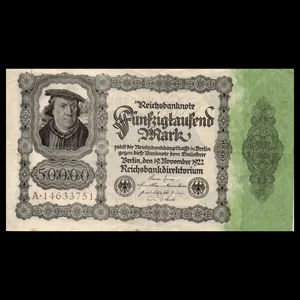 اسکناس تزئینی طرح کشور آلمان مدل 50.000 مارک 1922