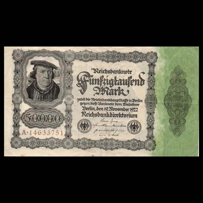 اسکناس تزئینی طرح کشور آلمان مدل 50.000 مارک 1922