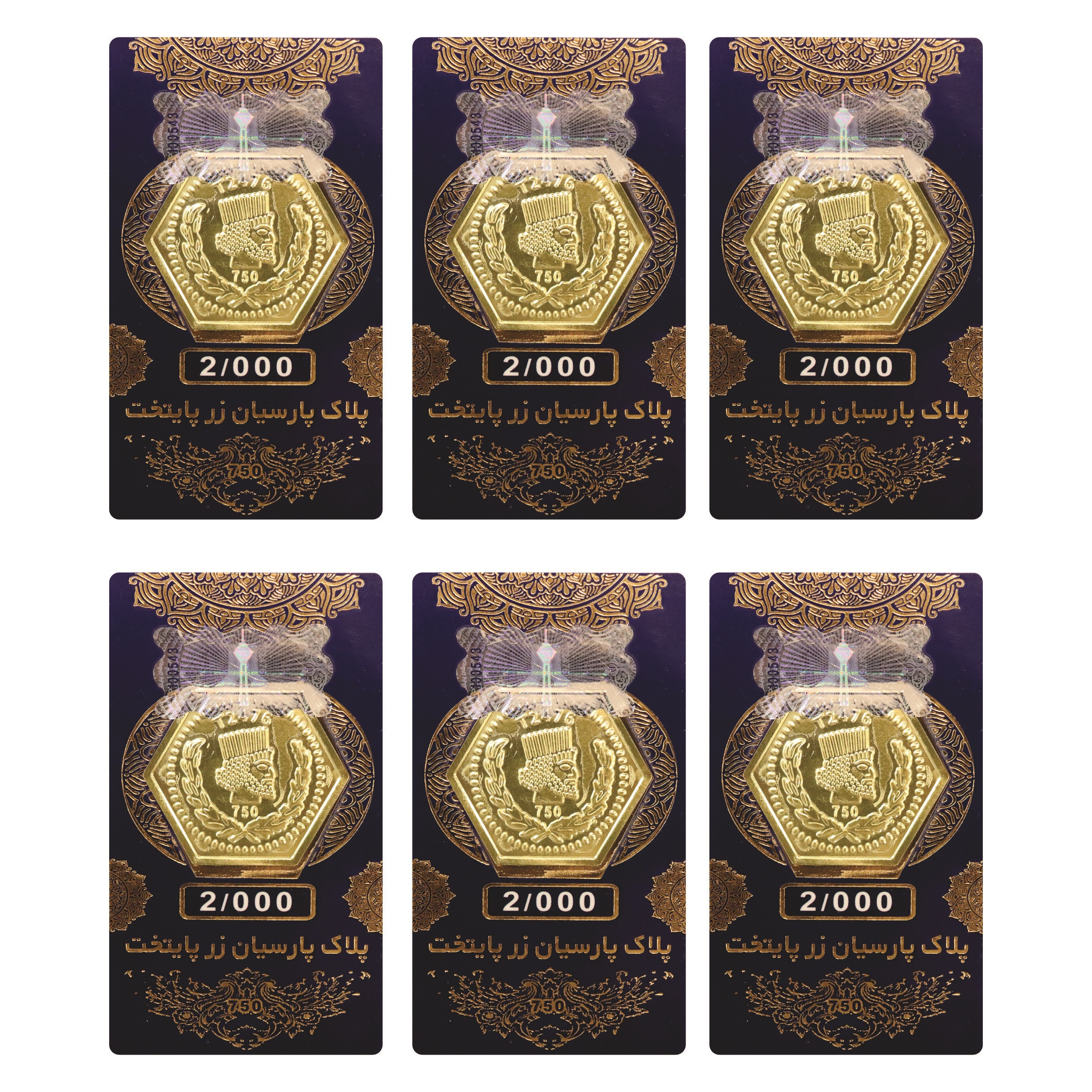 سکه گرمی 18 عیار زر پایتخت مدل ZP0012 بسته 6 عددی