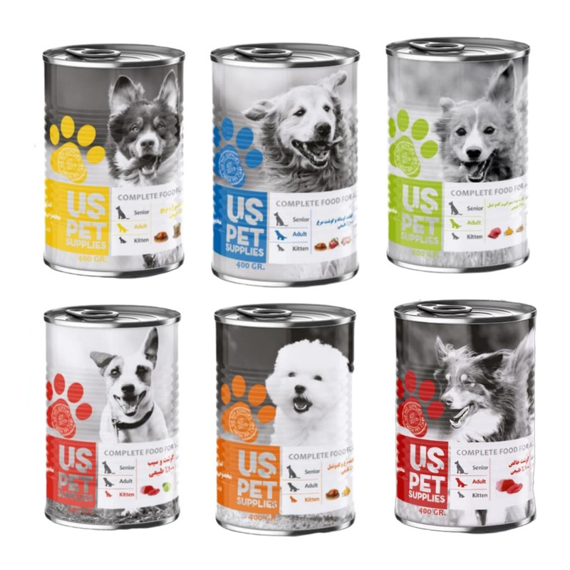 کنسرو سگ یو اس پت مدل PACK وزن 400 گرم مجموعه 6 عددی