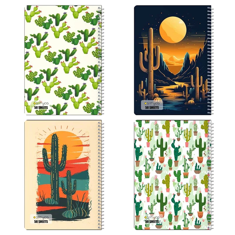 دفتر نقاشي 50 برگ کارنيکا طرح کاکتوس cactus کد 93781 مجموعه 4 عددی