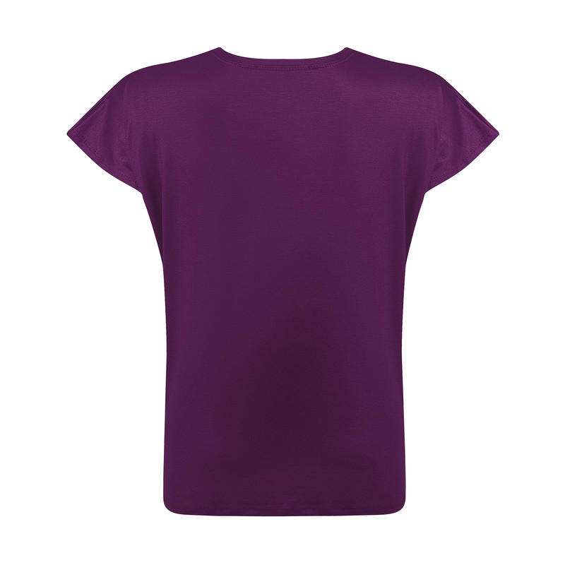 ست تی شرت و شلوارک زنانه افراتین مدل آسوده کد 6600 رنگ بنفش