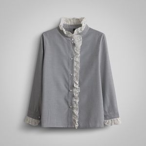 شومیز آستین بلند یقه ایستاده زنانه مدل پگاه