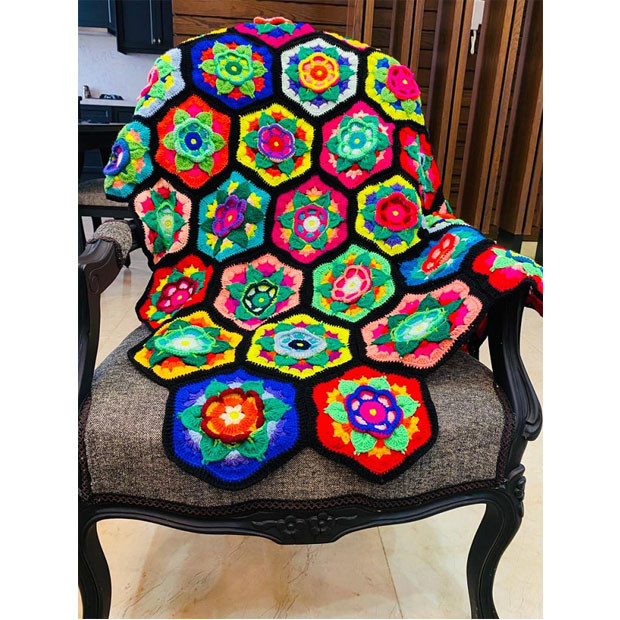 شال مبل مدل گلها سایز 110×153 سانتیمتر