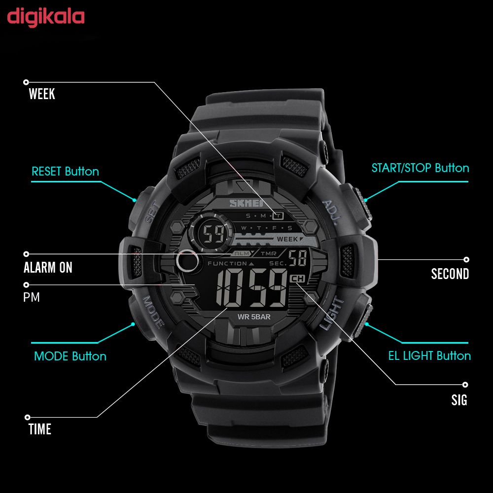 ساعت مچی دیجیتال مردانه اسکمی مدل 1243M-NP