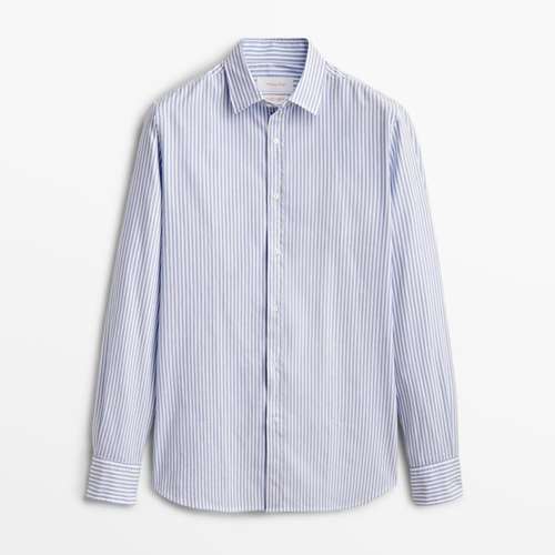 پیراهن آستین بلند مردانه ماسیمو دوتی مدل SLIM FIT MICRO STRIPED OXFORD SHIRT