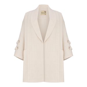 مانتو زنانه السانا کد 222079 رنگ کرم