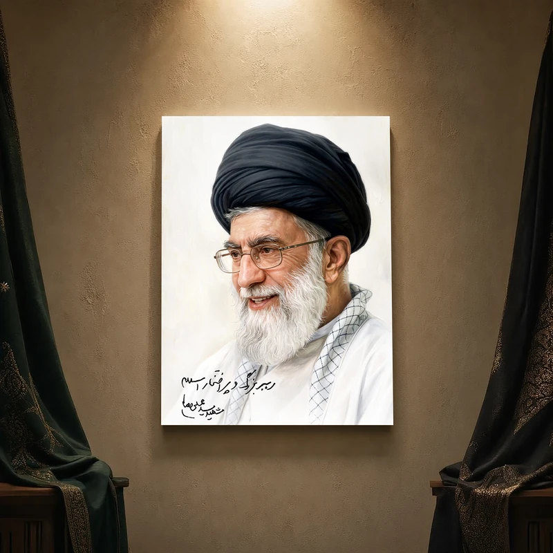 تابلو شاسی مدل مذهبی طرح رهبر شهید امام خامنه‌ای کد 293SM