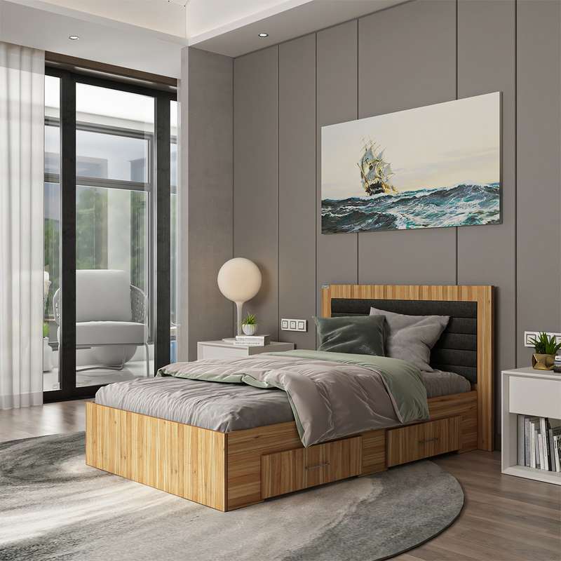 تخت خواب یک نفره اعیان مدل FH831 سایز 120x200 سانتی متر