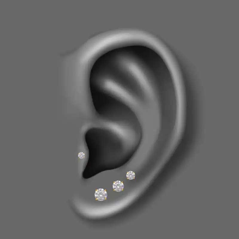 پیرسینگ گوش زنانه کد PS671 بسته 4 عددی