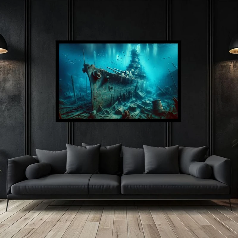 تابلو بکلیت طرح ناو و کشتی جنگی  زیر دریا مدل B-bu5041