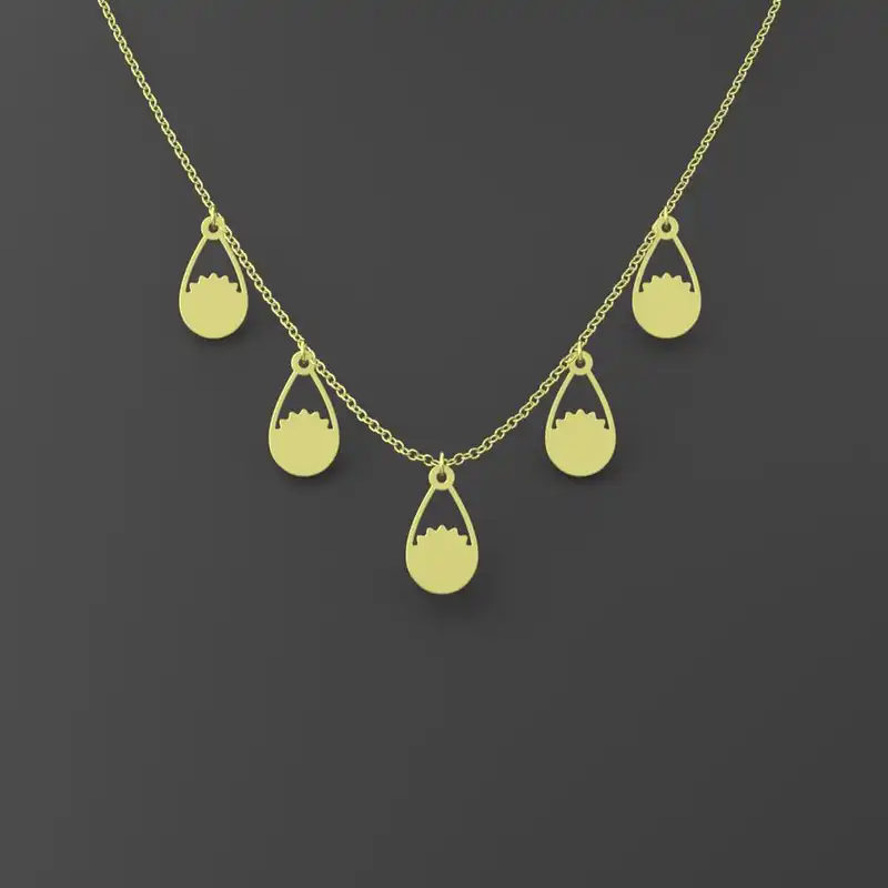 گردنبند طلا 18 عیار زنانه مدوپد مدل اشک کد RNA12112