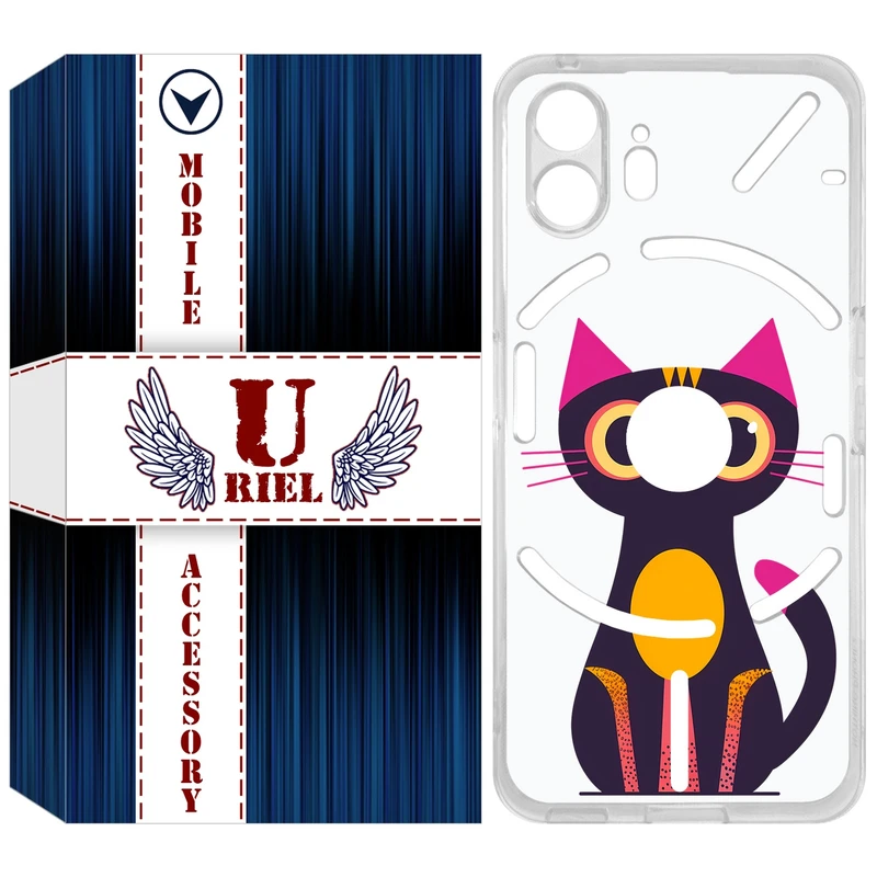کاور یوریل مدل Clear کد 46 طرح گربه مناسب برای گوشی موبایل ناتینگ فون 2
