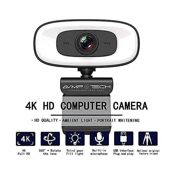 وب کم مدل TECH 4K with Ring Light
