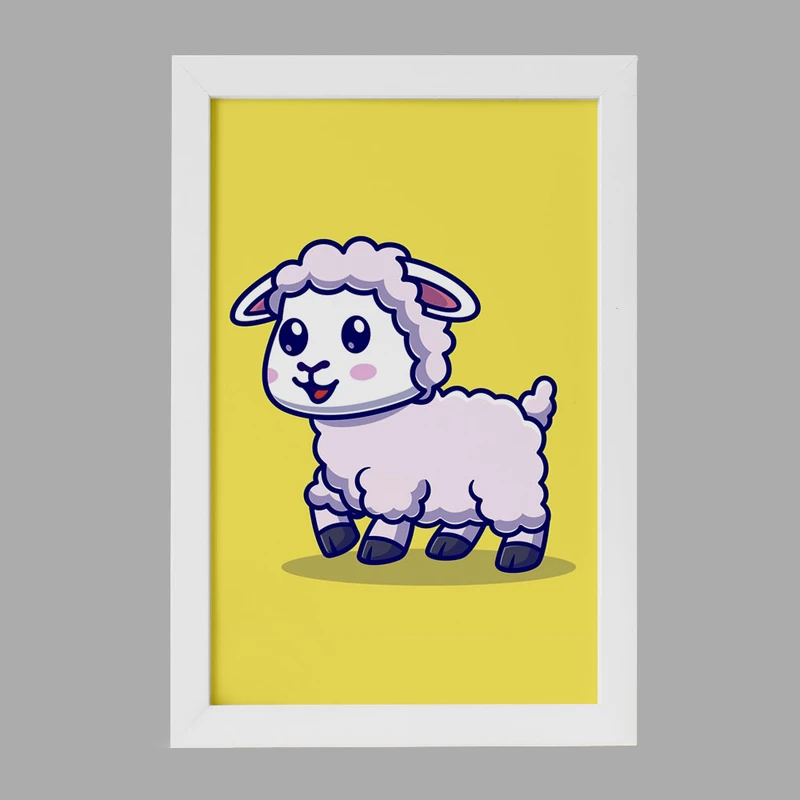 تابلو خندالو مدل حیوانات بامزه گوسفند کد 29654