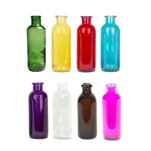 گلدان دکوری مدل شیشه رنگی کد 01 مجموعه 8 عددی