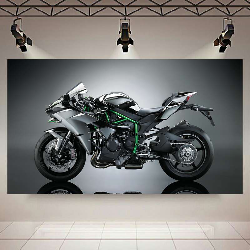 تابلو شاسی طرح موتور مدل Kawasaki Ninja H2 کد AR6390