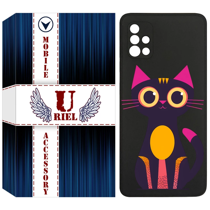 کاور یوریل قاب مدل KSH کد 46 طرح گربه مناسب برای گوشی موبایل سامسونگ Galaxy A51