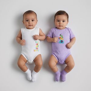 بادی آستین کوتاه نوزادی نیل کوک مدل DUAL CUT مجموعه 2 عددی
