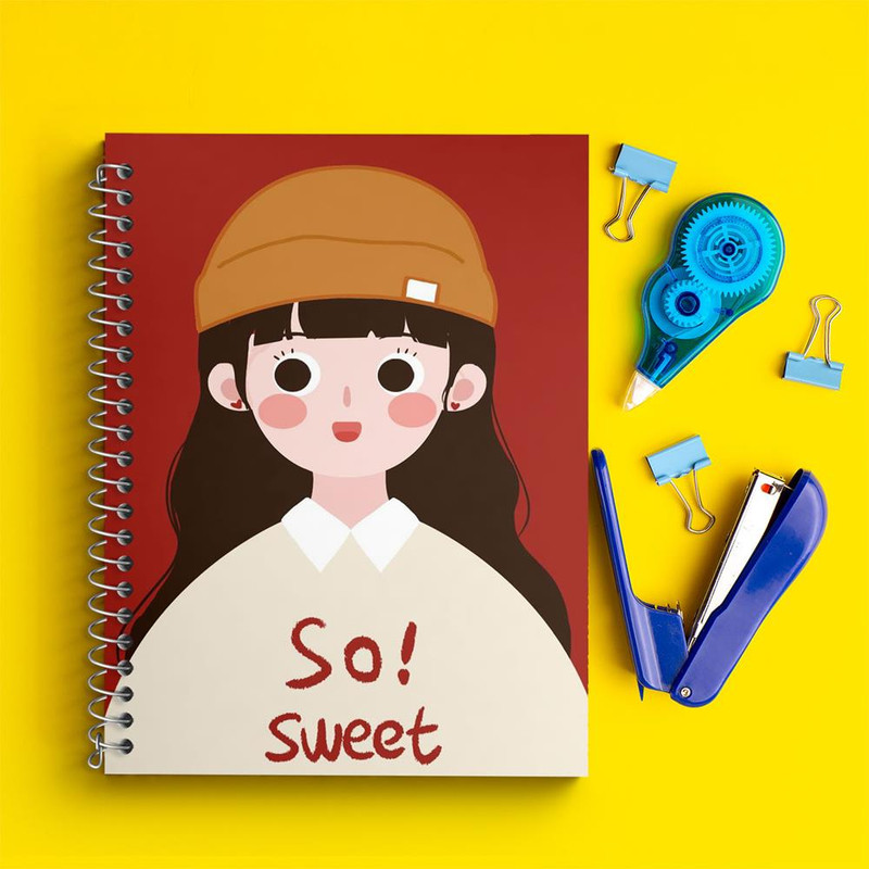 دفتر زبان 50 برگ خندالو مدل دو خط طرح دخترانه فانتزی کد 25745