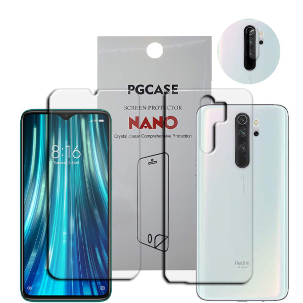 محافظ صفحه نمایش مدل SM مناسب برای گوشی موبایل شیائومی Redmi Note 8 Pro به همراه محافظ پشت گوشی و محافظ لنز دوربین