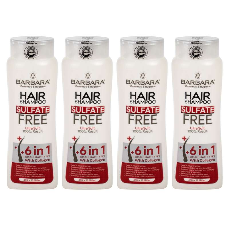 شامپو مو باربارا مدل Ultra Soft حجم 400 میلی لیتر مجموعه 4 عددی