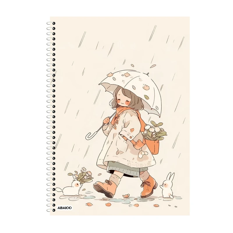 دفتر زبان 50 برگ آلبالو طرح دختر فانتزی کد 2203